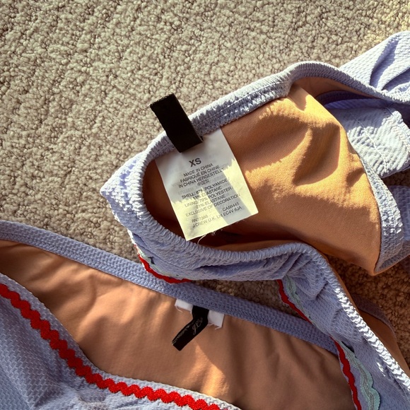 J Crew Blue One Shoulder Ric Rac Bikini - Picture 6 of 6